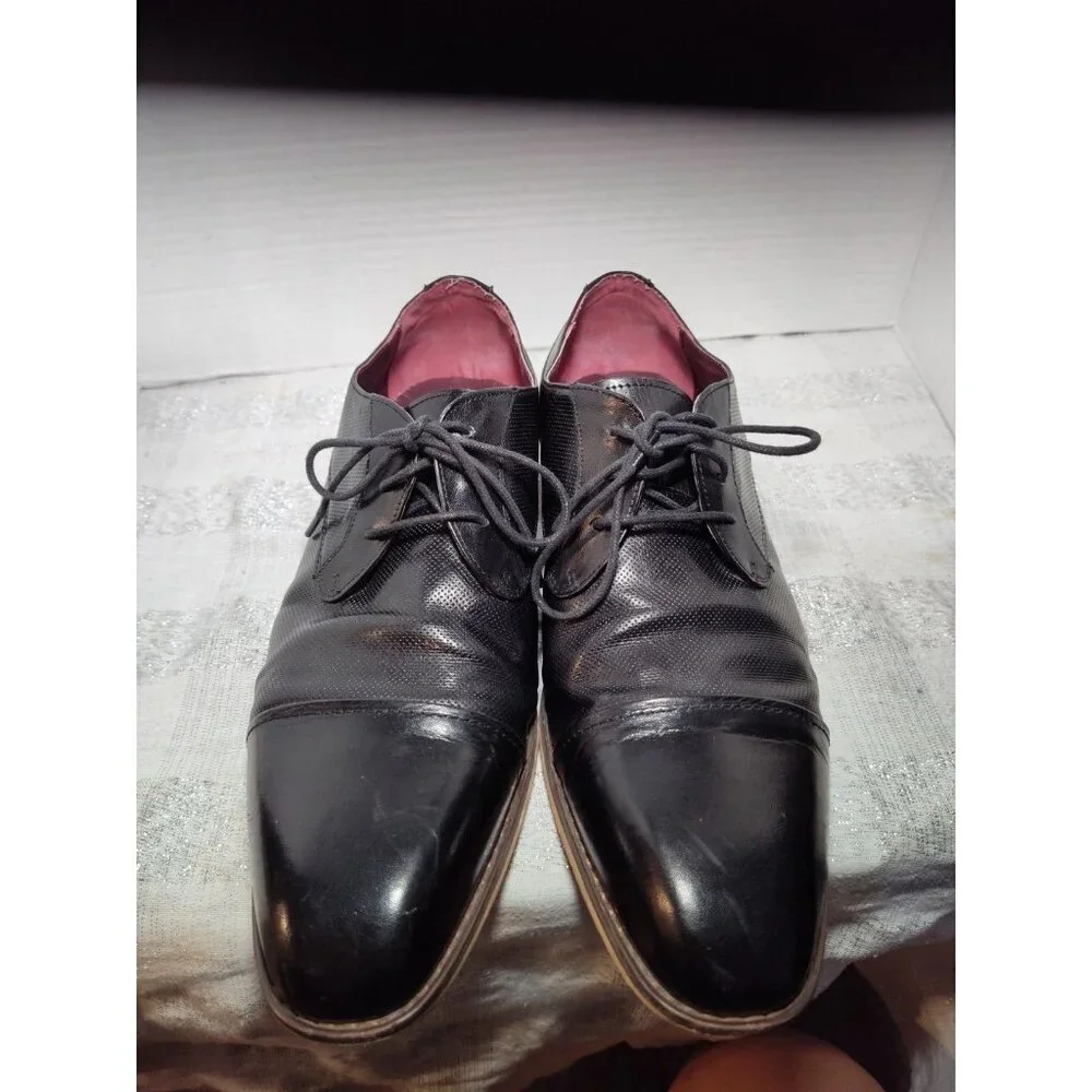 VINTAGE FOUNDRY CO. Men's Black‎ Leather Lace-Up Oxford Shoes SZ 10.5 VF1004-SE
